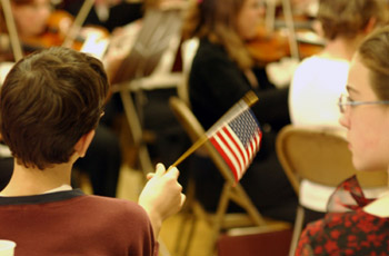 responding to the concert's patriotic theme