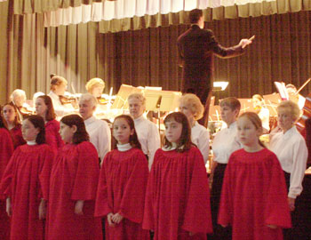 St. Theresa Parish chorus joins in