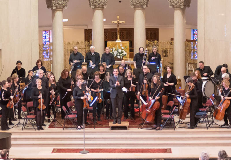 full orchestra at Holy Name Church